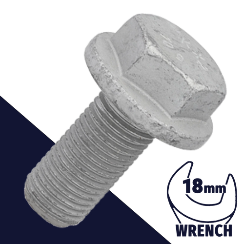 M12X1.5 Fine Flange Bolt,Steel Class 10.9 Zinc Flake,OEM Special / 18mm Wrench