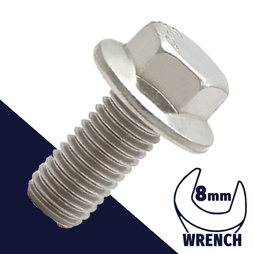 M5X0.8 Flange Bolt,A2-70 Stainless,DIN 6921 / 8mm Wrench