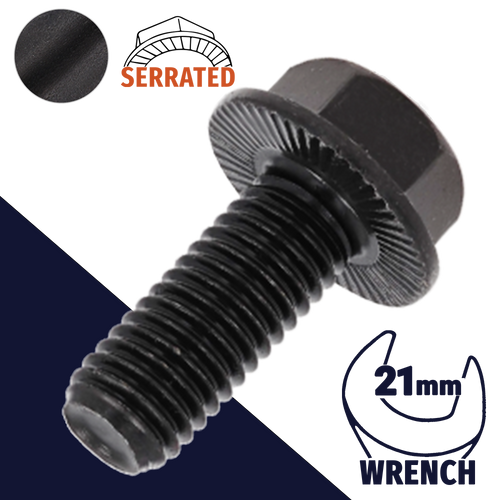 M16X2.0 Serrated Flange,Class 10.9 Steel,DIN 6921 / 21mm Wrench