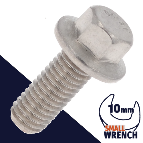 M8X1.25 Flange Bolt,A2-70 Stainless,ISO 4162 / 10mm Wrench