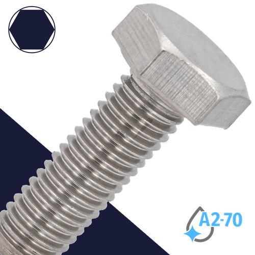 M4X0.7 Hex Bolt,Stainless Steel A2-50,DIN 933