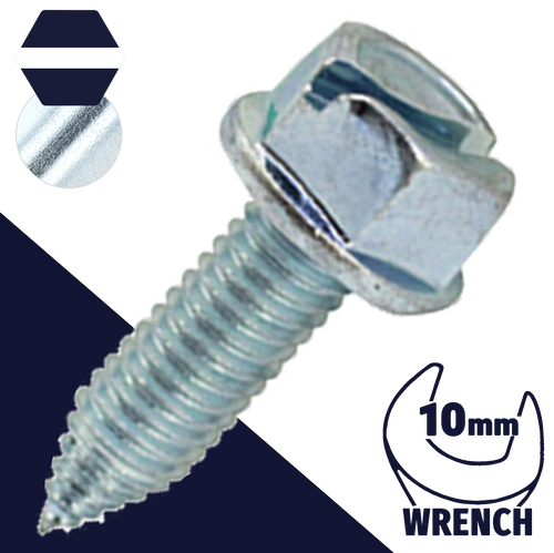 M6 Slotted Hex Flange,CA Type Thread,Body Bolt Zinc