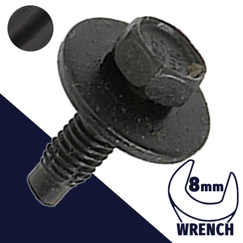M6 Loose Washer Hex SEMS,Dog Point,Body Bolt Black