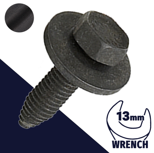 M8 Loose Washer Hex SEMS,CA Type Thread,Body Bolt Black