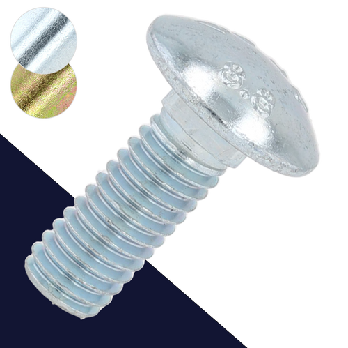 M8X1.25 Short Neck Carriage Bolt,Steel Class 8.8 Zinc,ISO 8678 Reduced Collar