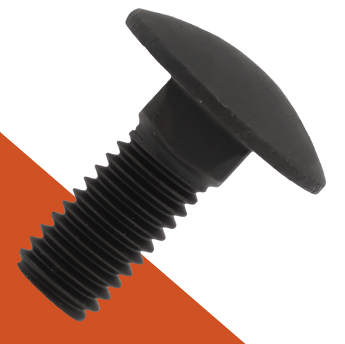 M8X1.25 Carriage Bolt,A2-70 Black Stainless,DIN 603