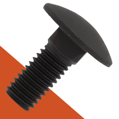 M8X1.25 Carriage Bolt,A2-70 Black Stainless,DIN 603