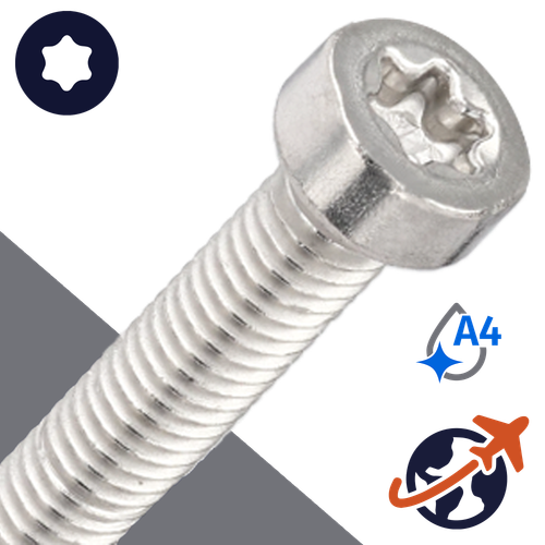 M2.5X0.45 Torx Low Socket,ISO 14580 TX,A4-50 Stainless Steel