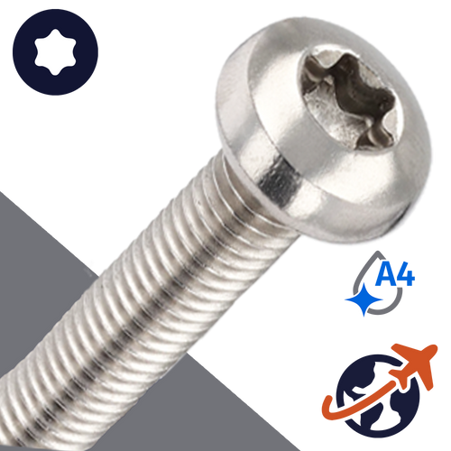 M3X0.5 Torx Pan Head,ISO 14583,A4 Stainless Steel