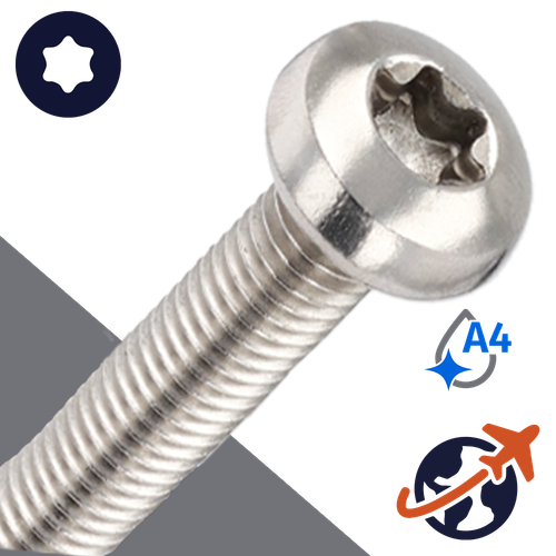 M3X0.5 Torx Pan Head,ISO 14583,A4 Stainless Steel