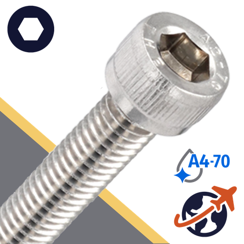 M10X1.5 Socket Head,A4-70 Marine Stainless,ISO 4762 / DIN 912