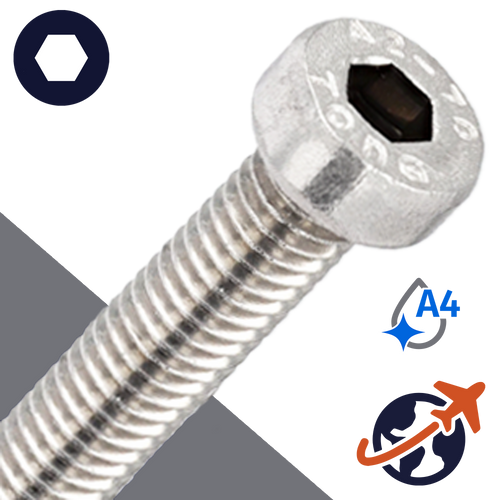 M10X1.5 Socket Head Low,A4 Marine Stainless,DIN 7984