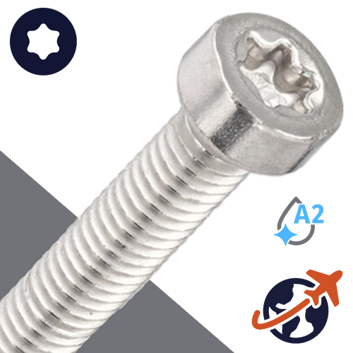 M2.5X0.45 Torx Low Socket,ISO 14580 TX,A2-50 Stainless Steel