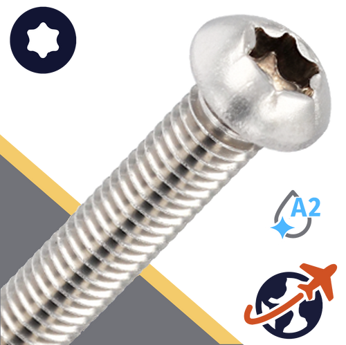 M12X1.5 Torx Button Head,ISO 7380-1 TX,A2 Stainless Steel