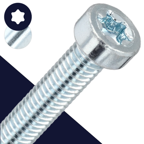 M5 Low Torx Socket,Steel Class 8.8 Zinc,ISO 14580