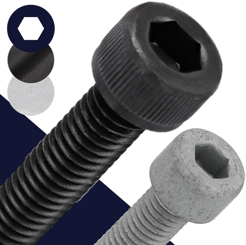 M10 Socket Head Bolt,12.9 Black + Zinc Flake,DIN 912