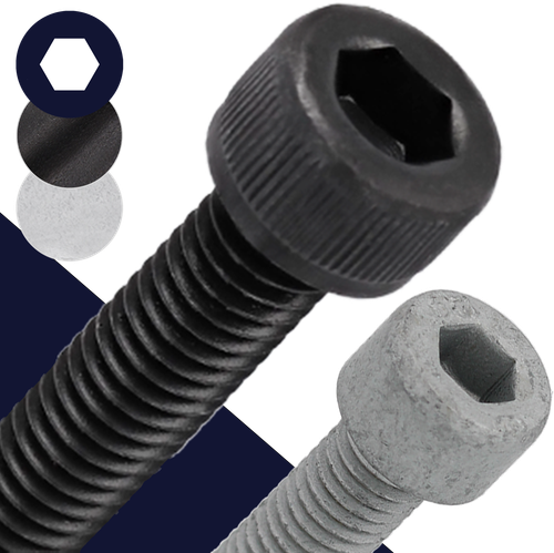 M10 Socket Head Bolt,12.9 Black + Zinc Flake,DIN 912