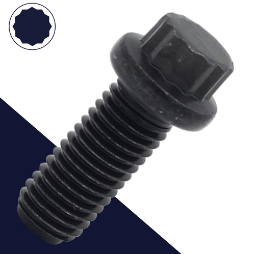 M10X1.25 12-Point Flange,Steel Class 12.9 Black,Special Fine Thread