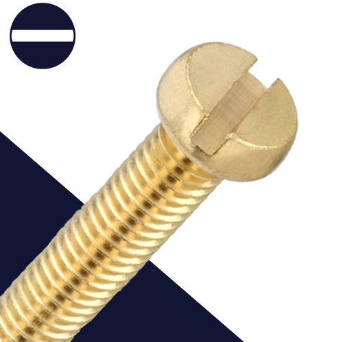 M4 Slotted Cheese Head,Corrosion Resistant Brass,DIN 84