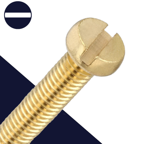 M8 Slotted Cheese Head,Corrosion Resistant Brass,DIN 84