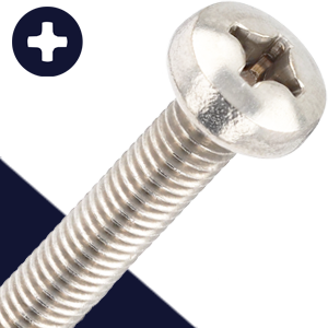 M3X0.5 Pan Head Phillips,Stainless Steel A2,DIN 7985