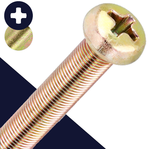 M6X0.75 FINE Small Pan Head,Steel Class 4.8 Yellow Zinc,JIS B-1111 Phillips