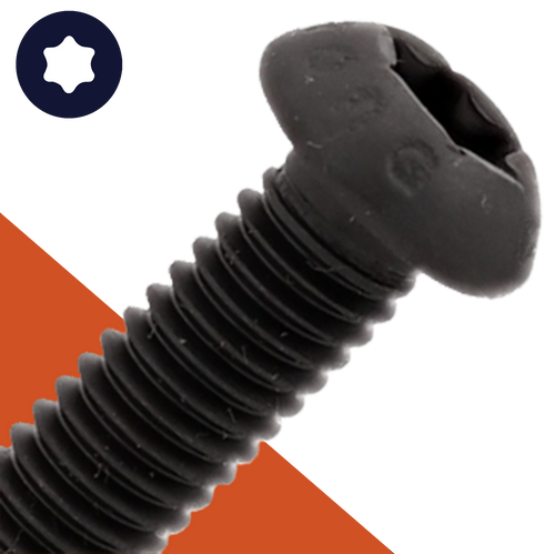 M3X0.5 Torx Button Head,A2 Stainless + Black Oxide,ISO 7380-1 TX
