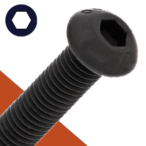M6 Button Socket Head,Stainless + Black Oxide,ISO 7380-1