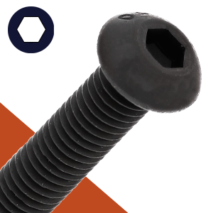 M8 Button Socket Head,Stainless + Black Oxide,ISO 7380-1