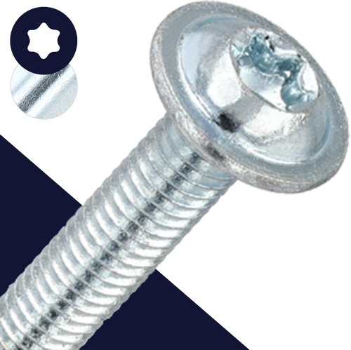 M4 Torx Button Flange,Steel Class 10.9 Zinc,ISO 7380-2 TX
