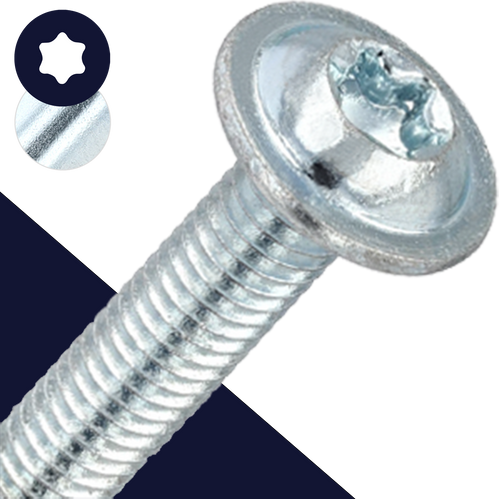 M4 Torx Button Flange,Steel Class 10.9 Zinc,ISO 7380-2 TX