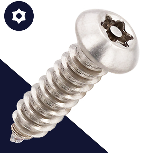 M4.2 Button Head Torx + Pin,Stainless Steel A2,Self-Tapping Security Screw