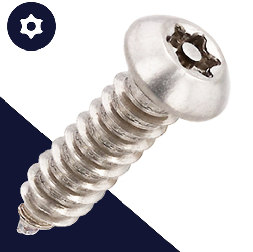 M4.8 Button Head Torx + Pin,Stainless Steel A2,Self-Tapping Security Screw