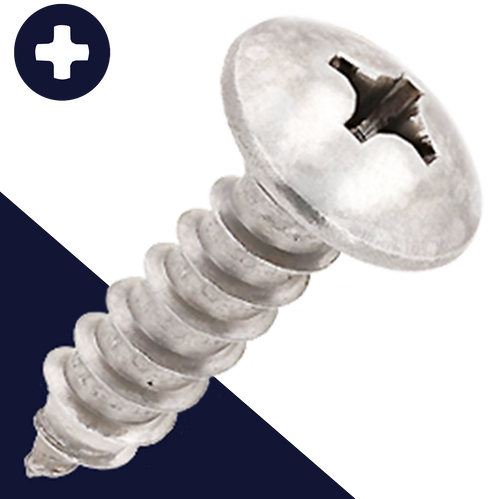 M6.3 Truss Phillips Tapping,Stainless Steel,License Plates