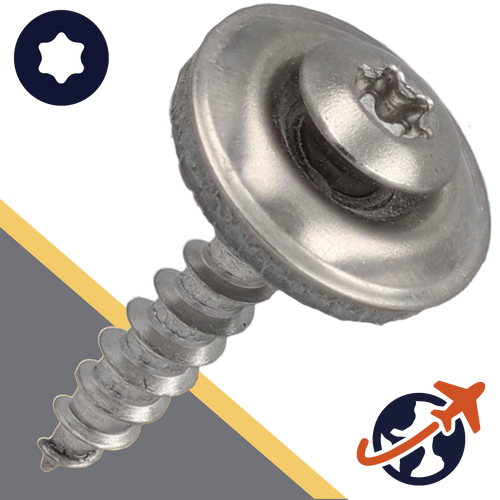 M4.5 Oval Head,Torx + EPDM Sealing Washer,Stainless Steel