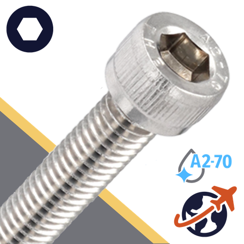 M10X1.5 Socket Head Cap Screw,A2-70 Stainless,ISO 4762