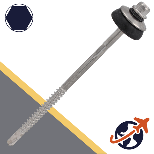 M6.5 Hex Flange Screw,Umbrella Gasket,A2 Stainless Steel