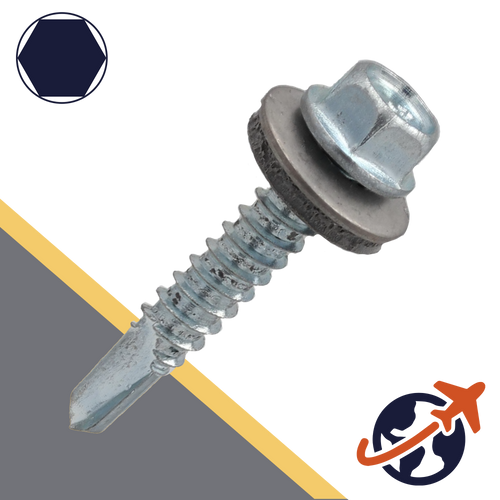 M5.5 Hex Flange Screw,EPDM Sealing Washer,A2 Stainless Steel