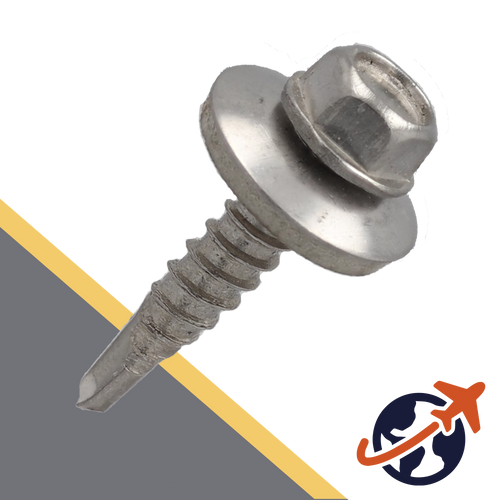 M5.5 Self Drilling Flange Bolts,EPDM Sealing Washer,Stainless Steel