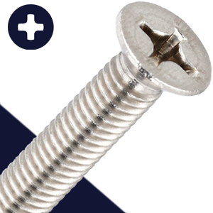 M6 Flat Head Phillips,Stainless Steel A2,DIN 965