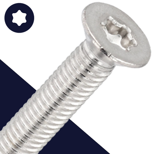 M10 Torx Flat Head,Stainless Steel,ISO 14581 TX-50