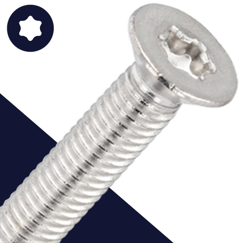 M3 Torx Flat Head,Stainless Steel A2,ISO 14581 TX-10