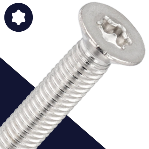 M5 Torx Flat Head,Stainless Steel,ISO 14581 TX-25