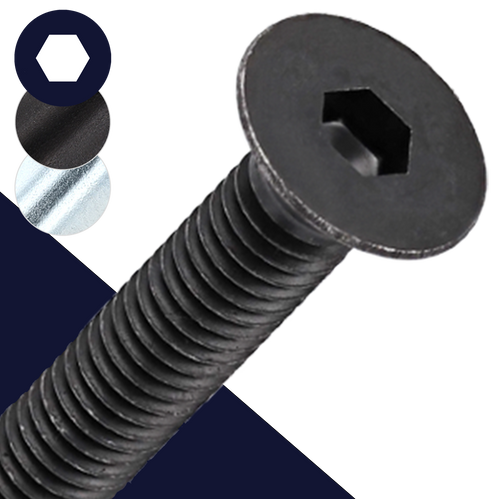 M6 Flat Socket Head,Steel Class 10.9,DIN 7991 / ISO 10642