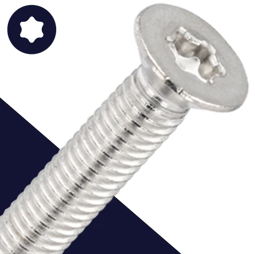M8 Torx Flat Head,Stainless Steel,ISO 14581 TX-45