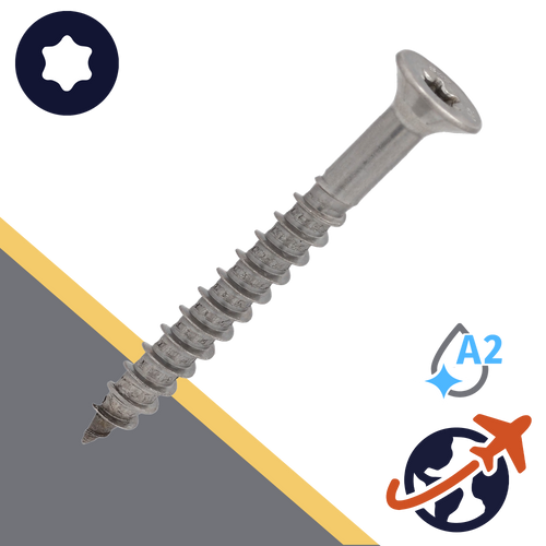 M10 Torx Flat Head,Cutting Tip,A2 Stainless Steel