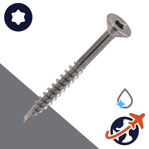 M3.5 Torx Small Flat,Minning Ribs + Self Drilling,C1 Stainless Steel