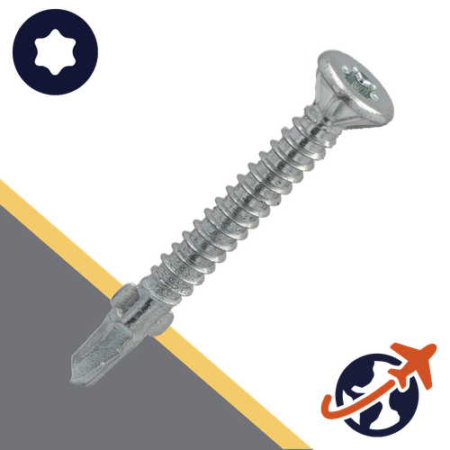 M4.2 Flat Head, 2mm Drill Tip,Wing Self Drilling Screw,BI-Metal A2 Stainless Steel
