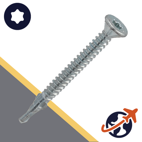 M4.8 Flat Head, 3mm Drill Tip,Wing Self Drilling Screw,BI-Metal A2 Stainless Steel