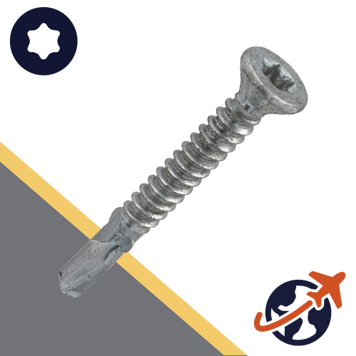 M5.5 Flat Head, 6mm Drill Tip,Wing Self Drilling Screw,BI-Metal A2 Stainless Steel